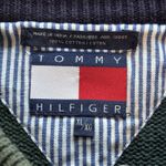 Tommy Hilfiger Vintage 90's Green & Blue Striped Cotton Knit Sweater Men's XL Photo 6