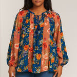 Tolani  Floral Silk Tassels Long Sleeve‎ Blouse NWT Size XL Photo 0