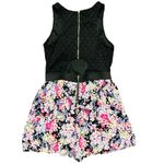 Xhilaration Black Crochet Floral Print Sleeveless Romper Girly Feminine MEDIUM Photo 2
