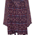 Notations ‎ Woman V-Neck Floral Button Front Long Sleeve Ties at Hem Size 2X Photo 0