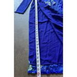 Vintage Cheongsam Long Blue Floral Stone Dress Women’s Sz S Blue Flower Pattern Photo 11