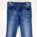 BLANK NYC Mid Light Wash Five Pockets Flare Denim Raw Hem Jeans, Size 27 Photo 4