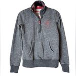 Abercrombie & Fitch 1/4 Zip Sweatshirt Elbow Patch Pink Embroidered Logo XS Photo 0