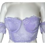 TIC TOC small off shoulder lilac purple lace pushup cropped bustier top Photo 3