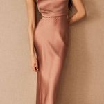 Anthropologie BHLDN Sachin & Babi Ambra Satin Midi Dress in Sand Dune Size 8 Photo 0