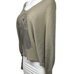 Millau Brown Tan Owl Print Beaded V Photo 1