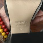 Uterque Gray Velvet Pearl Edgy Feminine Summer Wedding Chic Block Heels Size 37 Photo 6