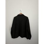 Jane Ashley Plus Cardigan 3X Moss Green Herringbone Knit Floral Button Oversized Photo 4