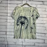 Cream and White Graphic Short Sleeve Tee SZ L Dandelion Streetwear Crew Neck Green Size L Photo 1