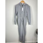 We Wore What NWT Heather Grey Zip Front Leisure Suit Jumpsuit Hoodie Size S Photo 1