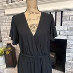 Ava & Viv  Black Faux Wrap Midi Dress Flutter Sleeve Tie Waist Plus Size 1X Rayon Photo 2