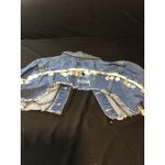 D'Mode Classix Distressed Cropped DenimJacket Embellished CoinTrim Frayed Jean L Blue Size L Photo 8