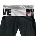 PINK - Victoria's Secret Pink Victoria’s Secret Yoga 2016 Low Rise Sequin Capri Fold Over Leggings Size M Photo 2