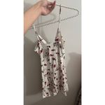 Garage size small Cutout Knot Front Dress snow white combo roses rose Photo 5