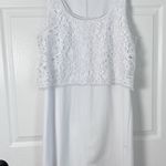Boston Proper White Tank Dress With Lace Photo 1