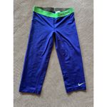 Nike 2 Set Pro Capri Leggings Violet Blue Cropped Athletic Workout Pants Sz S Photo 1