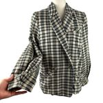 We The Free Luminary Plaid Flannel Jacket Blazer Double Breasted Neutral Tan S Photo 4