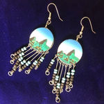 Wooden Southwestern Dangle Earrings Blue Photo 0