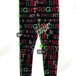 No Boundaries 030-004 Sz MEDIUM High Waist Super Plush Velour Legging Christmas Merry & Bright Photo 1