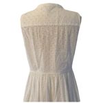 J.Crew  Eyelet Lace Sleeveless Tea Length Button Down Dress White Lined size 12 Photo 7