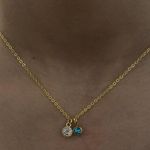 Dainty Birthstone Necklace Gold Photo 0