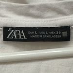 ZARA Sleeveless White V-Neck Shirt Pullover Wide Open Sleeves Large EUC #7220 Photo 4