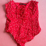 ZARA  Red White Star Print Bodysuit Size Medium Photo 0