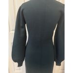 Lulus  NWT Sweater Dress Sz MED Rhapsodize Emerald Green Balloon Sleeve Bodycon Photo 5
