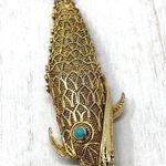 Antique Koi fish pendant, Art Deco c1930s Photo 5