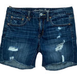 American eagle womens size 6 dark wash shorts cut offs Blue Photo 0