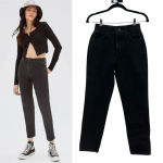 Aritzia Sunday Best Zola Mom Jeans High-Waisted Tapered Denim Black Size 00 Photo 1