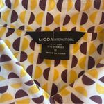 MODA INTERNATIONAL Silk Blend Yellow‎ Geometric Button Down Blouse Size Small Yellow Photo 8