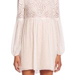 BCBGMAXAZRIA  Beige Kitra Lace Babydoll Peasant Long Sleeve Dress S Photo 7