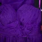 Strapless Purple High Low Prom Dress Photo 4