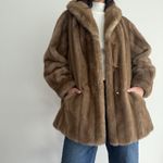 Vintage Mincara Russel Taylor Faux Fur Jacket Womens Large Tan Mob Wife Glam Brown Photo 1