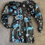 ASOS Floral Chiffon Puff & Ruched Long Sleeve Mini Dress Photo 2