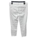 Paige Verdugo Ankle Stretch White Jeans Women's Size 30 Distressed Raw Hem Photo 4