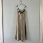 Show Me Your Mumu  Verona Cowl Moss Green Luxe Satin Midi Bridesmaid Dress Photo 3