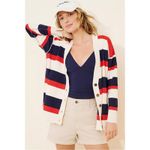 Free People  League Of Her Own Cardigan Sweater Americana Stripes Preppy Medium Photo 8