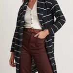 Marine layer  Birdseye Stripe Long-Line Cardigan Coat Size XS Sweater Comfy Black Photo 0
