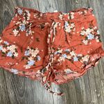 American Eagle  Orange Floral Shorts Photo 0
