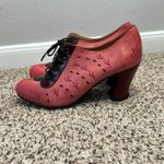 John Fluevog  Look Out Fascination Lace-Up Leather Heel Pink Oxford Coral Witchy Photo 4