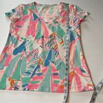 Lilly Pulitzer Small Pink Short Sleeve Shirt Sailboat Nautical Coastal Top *FLAW Photo 5