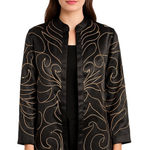 Chico's Chico’s Travelers Collection Black Gold Foil Jacket Size 3 (XL/16) Photo 0