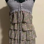 Poof! EUC Poof Purple and Green Floral Tiered Ruffle Dress size small Photo 0