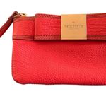 Kate Spade Geranium Pebble Leather Wristlet Bag Bow Gold Hardware Logo Interior Photo 1