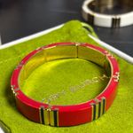 Tory Burch  Vibrant Red and Gold Bracelet Photo 1