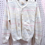 Its Pure Gould Womens White Pastel Stripe Knit Cardigan Sweater Top Size M Photo 0