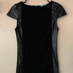 Alice + Olivia  Black Leather Panel Short Sleeved Tee Size XS Photo 0