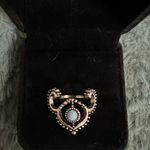 Women’s Stainless Steel Silver Faux Turquoise Ring Size 7 Blue Photo 0